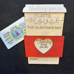 Gift Card Holder Valentine's Day - Teacher, Assistant, Employee "Thanks A Latte"